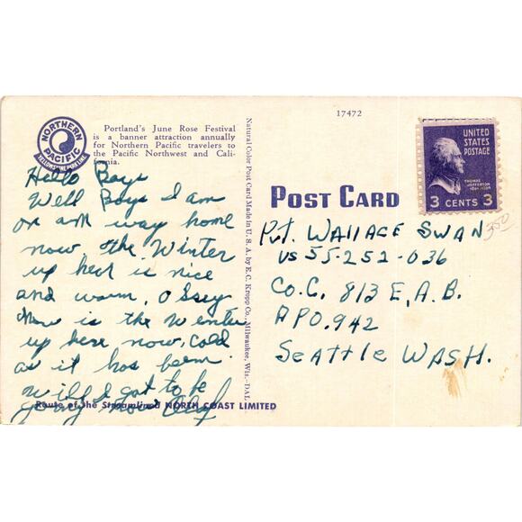 Linen Postcard Rose Garden Washington Park Portland Oregon E C Kropp Co - Picture 2 of 2